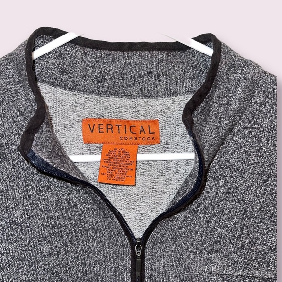 Vertical Comstock Grey Quarter Zip Pullover Sweater Mens Size XL - Picture 2 of 6